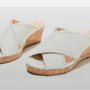 Jack Rogers White Wedge Sandals